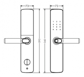 Khóa cửa gỗ điện tử Hubert HB CG62 NANO COPPER