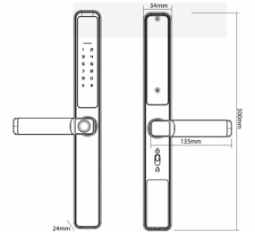 Khóa cửa nhôm điện tử Hubert HB CN21 BLACK