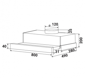 Máy hút mùi âm tủ Kaff KF-TL1008B