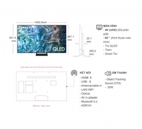 Smart Tivi Samsung QLED 4K 65 inch QA65Q60DAKXXV