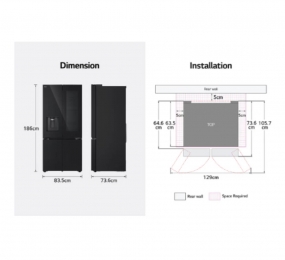 Tủ lạnh LG French Door mặt gương 612L LFD61BLGAI