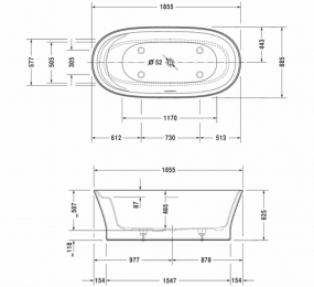 Bồn tắm độc lập Cape Cod Duravit 588.45.690