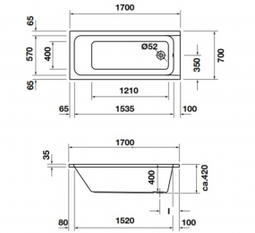 Bồn tắm âm D-CODE Duravit 588.45.640