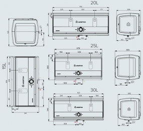 Máy nước nóng gián tiếp Ariston SLIM3 25 RS – 25 Lít