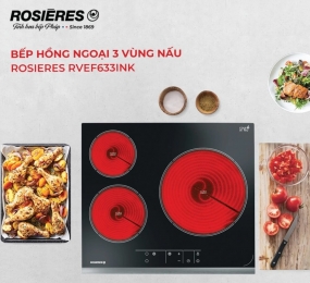 Bếp hồng ngoại 3 vùng nấu âm bàn Rosieres RVEF633INK