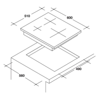 Bếp từ 3 vùng nấu âm bàn Rosieres RISD3BC