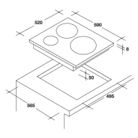 Bếp từ 3 vùng nấu âm bàn Rosieres RPI342MM