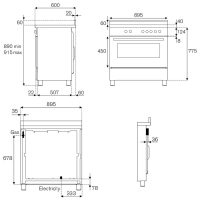 Bếp từ kết hợp lò nướng Bertazzoni HER95I1ENET