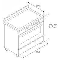 Bếp gas kết hợp lò nướng Bertazzoni HER96L1EAVT