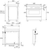 Bếp gas kết hợp lò nướng Bertazzoni HER96L1ENET