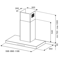 Máy hút khói khử mùi Bertazzoni KT120P1AXT