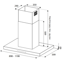 Máy hút khói khử mùi Bertazzoni KTI90P1AXT