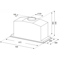 Máy hút khói khử mùi âm tủ Bertazzoni KIN70MOD1XB