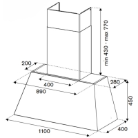 Máy hút khói khử mùi Bertazzoni KR110HER1NEDA