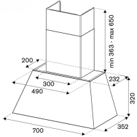 Máy hút khói khử mùi Bertazzoni KR70HER1ADA