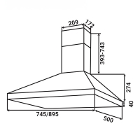 Máy hút mùi phễu Kaff KF-PYRA750