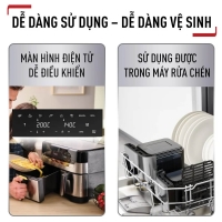 Nồi chiên không dầu điện tử Tefal Dual Easy Fry & Grill EY905D10