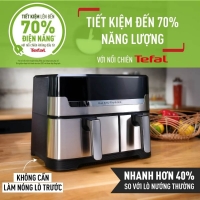 Nồi chiên không dầu điện tử Tefal Dual Easy Fry & Grill EY905D10