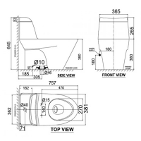 Bàn cầu 1 khối Activa American Standard VF-2010