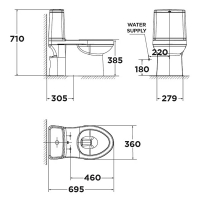 Bàn cầu 1 khối Cozy American Standard VF-1858