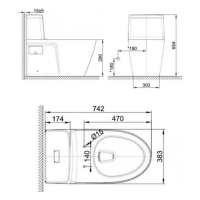 Bàn cầu 1 khối Acacia SupaSleek American Standard VF-1808ET