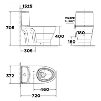 Bàn cầu 1 khối LOVEN American Standard VF-1862