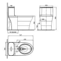 Bàn cầu 1 khối Signature American Standard WP-1880