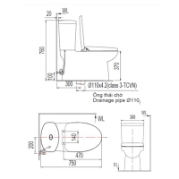 Bàn cầu 2 khối American Standard VF-2719