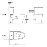 Bàn cầu 2 khối LOVEN American Standard VF-2162