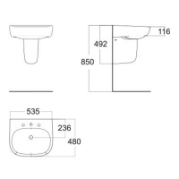 Chậu rửa treo tường American Standard 0955-WT/ 0755-WT