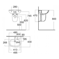 Chậu rửa treo tường Codie American Standard VF-0947/VF-0741