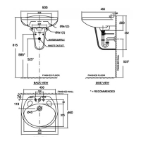 Chậu rửa treo tường Casablanca American Standard VF-0969/VF-0912 