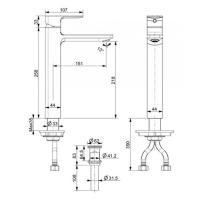 Vòi lavabo Acacia E cao cổ nóng lạnh American Standard WF-1302