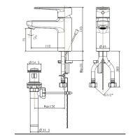 Vòi lavabo Codie nóng lạnh American Standard WF-B201