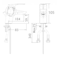 Vòi lavabo nóng lạnh Cygnet American Standard WF-0301