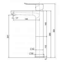 Vòi lavabo nóng lạnh cao cổ Modern American Standard WF-0703