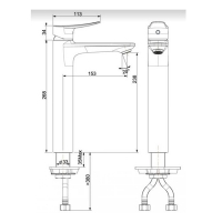 Vòi lavabo nóng lạnh cao cổ Milanno American Standard WF-0902