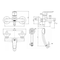 Vòi tắm sen Modern nóng lạnh American Standard WF-0711