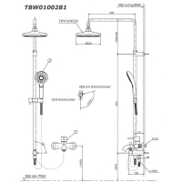 Bộ sen tắm cây nóng lạnh Toto TBW01002BA/TBG01302V/TBW01010A