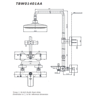 Sen tắm nhiệt độ kèm vòi xả bồn Toto TBW01401AA