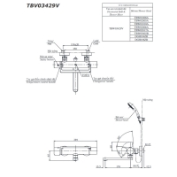 Bộ sen tắm nhiệt độ Toto TBV03429V/TBW03002B