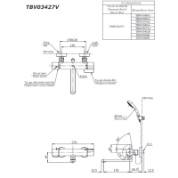 Bộ sen tắm nhiệt độ Toto TBV03427V/TBW02005A