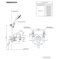 Bộ sen tắm nóng lạnh GM Toto TBG09302VA/TBW02017A