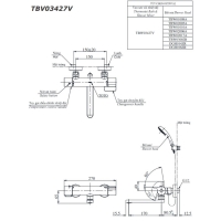 Bộ sen tắm nhiệt độ Toto TBV03427V/TBW03002B