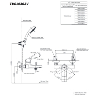 Bộ sen tắm nóng lạnh GB Toto TBG10302VA/TBW01010A