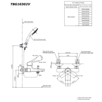 Bộ sen tắm nóng lạnh GB Toto TBG10302VA/TBW02005A