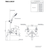 Bộ sen tắm nóng lạnh GF Toto TBG11302VA/TBW01008A