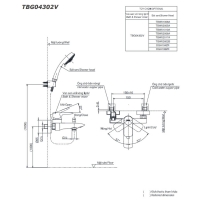 Bộ sen tắm nóng lạnh GA Toto TBG04302VA/TBW01010A