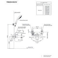 Bộ sen tắm nóng lạnh GA Toto TBG04302VA/TBW02005A