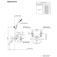 Bộ sen tắm nóng lạnh LC Toto TBS03302V/TBW02017A